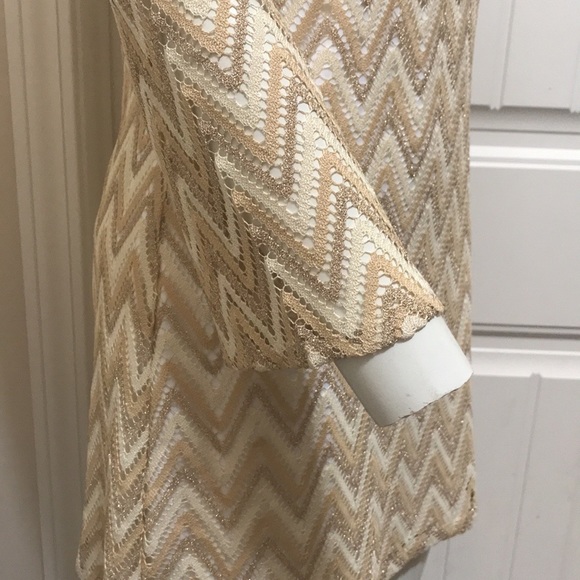 Lilly Pulitzer Gold Metallic Lace Dress Size small - Picture 9 of 10